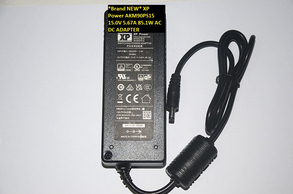 *Brand NEW* XP Power 85.1W 15.0V 5.67A AC DC ADAPTER AC100-240V AKM90PS15 XP Power *Brand NEW* XP Power 85.1W 15.0V 5.67A AC DC ADAPTER AC100-240V AKM90PS15 XP Power